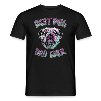 Best Pug Dad Ever Lustiger Spruch Mops Geschenk - Männer T-Shirt - Schwarz - Vorne - AI Model Male 178 light (178cm)