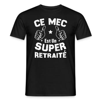 Ce mec est un super retraité - T-shirt homme - noir - Devant - AI Model Male 178 light (178cm)