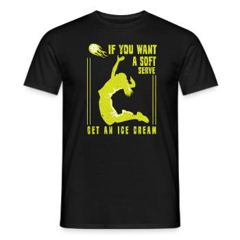 Volleyball Volleyball players Volleyball court - Men's T-Shirt - black - Front - AI Model Male 178 light (178cm)