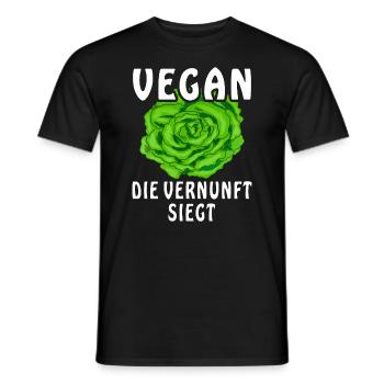 SALAT VEGAN DIE VERNUNFT SIEGT - Männer T-Shirt - Schwarz - Vorne - AI Model Male 178 light (178cm)