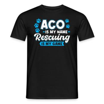 ACO Is My Name Rescuing Is My Game - T-shirt homme - noir - Devant - AI Model Male 178 light (178cm)