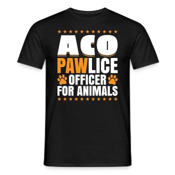 Pawlice Officer For Animals - Animal Welfare Officer - Men's T-Shirt - black - Front - AI Model Male 178 light (178cm)