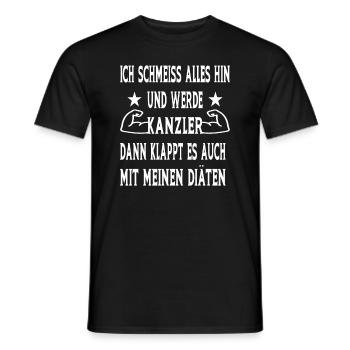 Ich schmeiss alles hin und werde Kanzler - Männer T-Shirt - Schwarz - Vorne - AI Model Male 178 light (178cm)