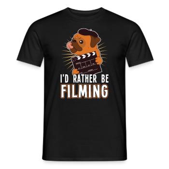I'd rather be in filming - filmmaker - Men's T-Shirt - black - Front - AI Model Male 178 light (178cm)