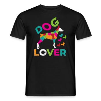 Dog Dog Lover Dog Owner Dog Lover - Men's T-Shirt - black - Front - AI Model Male 178 light (178cm)