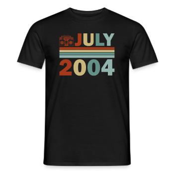 18ème anniversaire Juillet millésime 2004 idée cadeau - T-shirt homme - noir - Devant - AI Model Male 178 light (178cm)