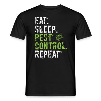 Eat Sleep Pest Control Repeat - Kammerjäger - Männer T-Shirt - Schwarz - Vorne - AI Model Male 178 light (178cm)