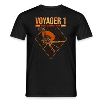 Voyager 1 Space Probe - Men's T-Shirt - black - Front - AI Model Male 178 light (178cm)