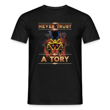 Never trust a Tory - Men's T-Shirt - black - Front - AI Model Male 178 light (178cm)