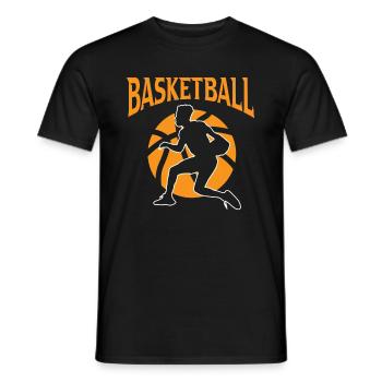 Basketteur basketteur joueur de cerceau lancer des sports - T-shirt homme - noir - Devant - AI Model Male 178 light (178cm)