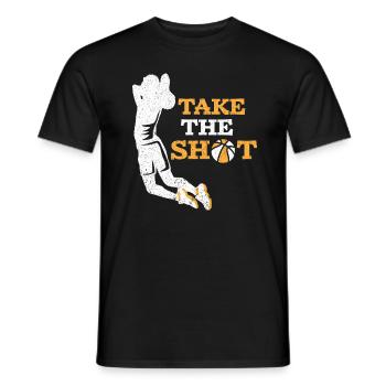 Basketteur basketteur joueur de cerceau lancer des sports - T-shirt homme - noir - Devant - AI Model Male 178 light (178cm)