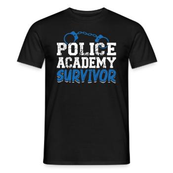 Police Academy Survivor - Police Student - Men's T-Shirt - black - Front - AI Model Male 178 light (178cm)