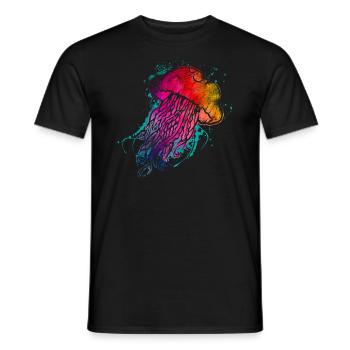 Bunte Qualle - Männer T-Shirt - Schwarz - Vorne - AI Model Male 178 light (178cm)