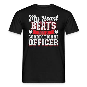 My Heart Beats For A Correctional Officer - Men's T-Shirt - black - Front - AI Model Male 178 light (178cm)