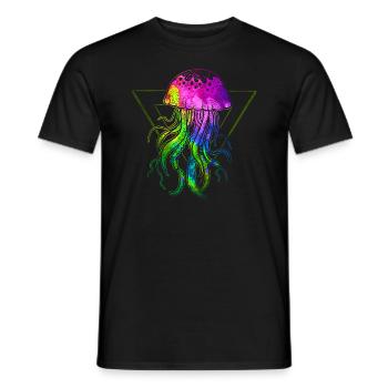 Bunte Qualle - Männer T-Shirt - Schwarz - Vorne - AI Model Male 178 light (178cm)