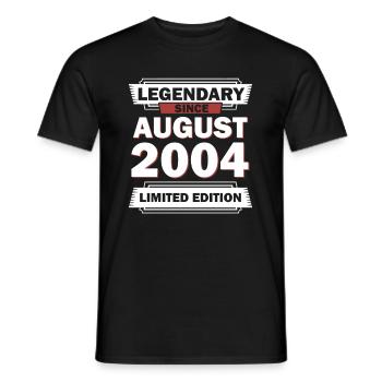 18ème anniversaire Août millésime 2004 idée cadeau - T-shirt homme - noir - Devant - AI Model Male 178 light (178cm)
