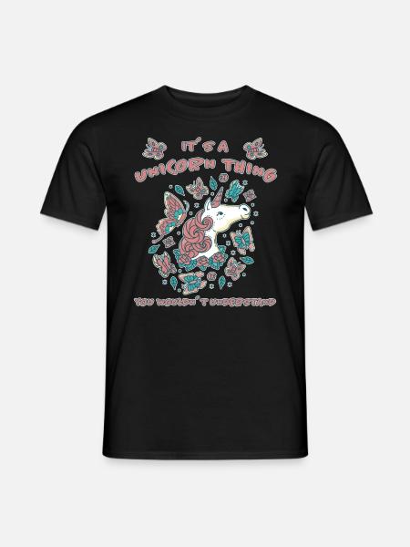 Einhörner Spruch Schmetterling Einhorn Geschenk - Männer T-Shirt - Schwarz