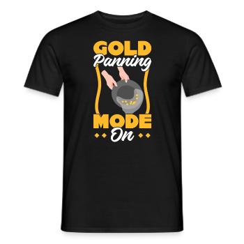 Goldwaschmodus Ein - Goldwäscher - Männer T-Shirt - Schwarz - Vorne - AI Model Male 178 light (178cm)