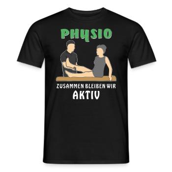 PHYSIO ZUSAMMEN BLEIBEN WIR AKTIV - Männer T-Shirt - Schwarz - Vorne - AI Model Male 178 light (178cm)