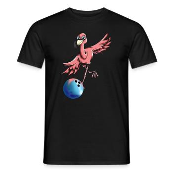 Bowling Flamingo Motif Bowling Player Bowler Fan - Men's T-Shirt - black - Front - AI Model Male 178 light (178cm)