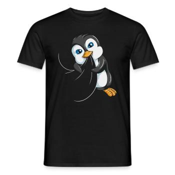 Petit mignon empereur pingouin plongée océan - T-shirt homme - noir - Devant - AI Model Male 178 light (178cm)
