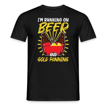 Ich Laufe Auf Bier Und Goldwaschen - Gold Panner - Männer T-Shirt - Schwarz - Vorne - AI Model Male 178 light (178cm)