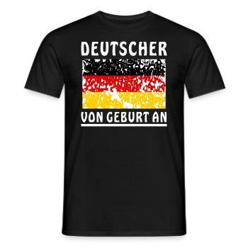 DEUTSCHER VON GEBURT AN - Männer T-Shirt - Schwarz - Vorne - AI Model Male 178 light (178cm)