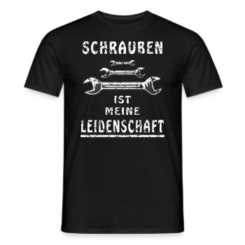 SCHRAUBEN IST MEINE LEIDENSCHAFT - Männer T-Shirt - Schwarz - Vorne - AI Model Male 178 light (178cm)