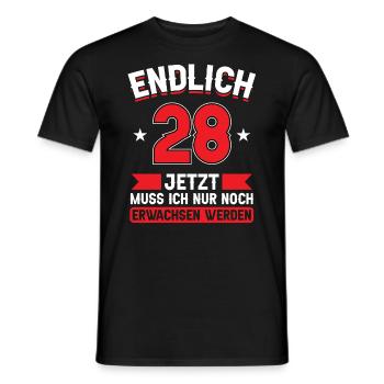 28. Geburtstag Jetzt nur noch erwachsen werden - Männer T-Shirt - Schwarz - Vorne - AI Model Male 178 light (178cm)