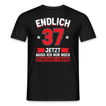 37. Geburtstag Jetzt nur noch erwachsen werden - Männer T-Shirt - Schwarz - Vorne - AI Model Male 178 light (178cm)