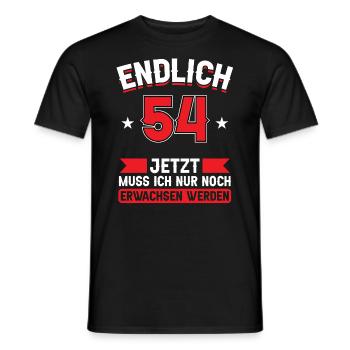 54. Geburtstag Jetzt nur noch erwachsen werden - Männer T-Shirt - Schwarz - Vorne - AI Model Male 178 light (178cm)