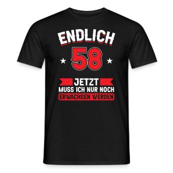 58. Geburtstag Jetzt nur noch erwachsen werden - Männer T-Shirt - Schwarz - Vorne - AI Model Male 178 light (178cm)