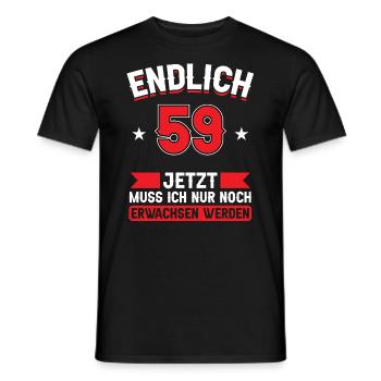59. Geburtstag Jetzt nur noch erwachsen werden - Männer T-Shirt - Schwarz - Vorne - AI Model Male 178 light (178cm)