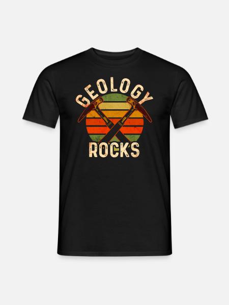Geologie rockt - Männer T-Shirt - Schwarz
