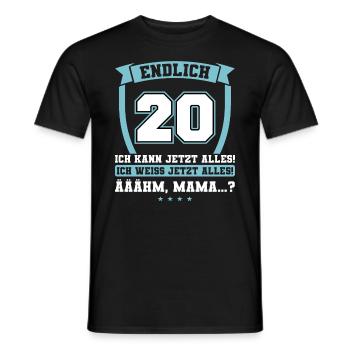 Endlich 20 - Ich kann jetzt alles - 20. Geburtstag - Männer T-Shirt - Schwarz - Vorne - AI Model Male 178 light (178cm)