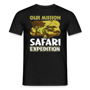 Notre Mission Safari Expedition - Safari en famille - T-shirt homme - noir - Devant - AI Model Male 178 light (178cm)