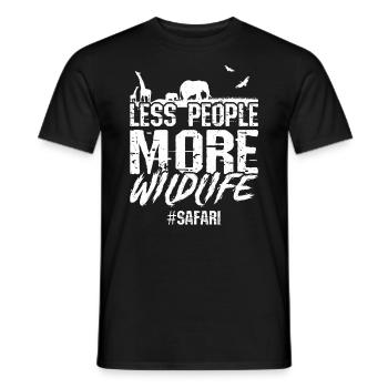 Moins de gens, plus d’animaux sauvages - Safari - T-shirt homme - noir - Devant - AI Model Male 178 light (178cm)