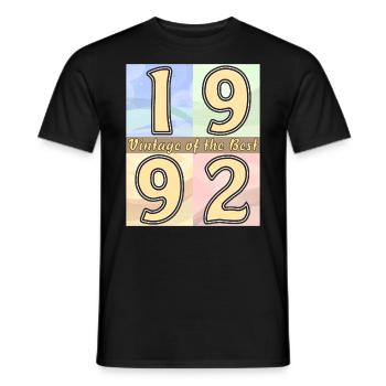 BIRTHDAY YEAR 1992 - Men's T-Shirt - black - Front - AI Model Male 178 light (178cm)