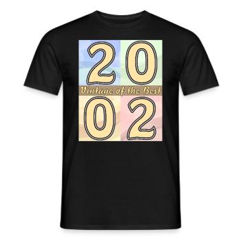BIRTHDAY YEAR 2002 - Men's T-Shirt - black - Front - AI Model Male 178 light (178cm)