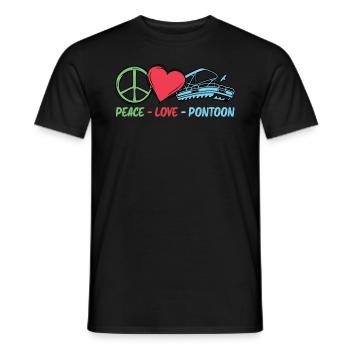 Peace Love Pontoon - Pontoon boat - Men's T-Shirt - black - Front - AI Model Male 178 light (178cm)