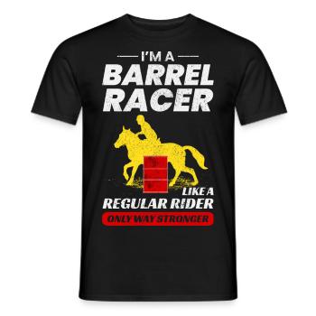 Barrel Racer Reiten Racing Rodeo Lustig - Männer T-Shirt - Schwarz - Vorne - AI Model Male 178 light (178cm)