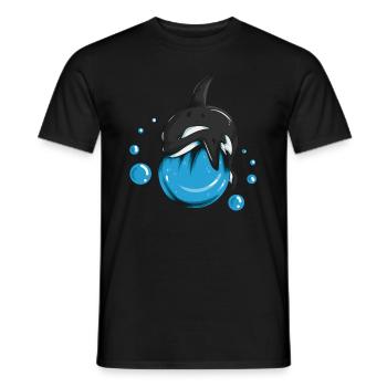 Baden Spiel Wal Motiv Meer Ozean Walliebhaber - Männer T-Shirt - Schwarz - Vorne - AI Model Male 178 light (178cm)