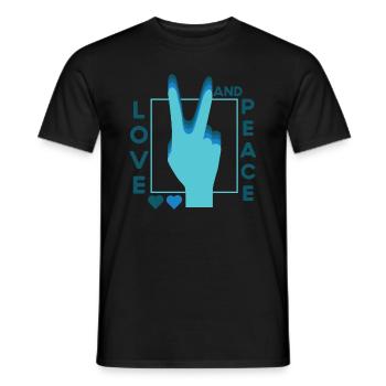 Love Peace Frieden Harmonie - Männer T-Shirt - Schwarz - Vorne - AI Model Male 178 light (178cm)