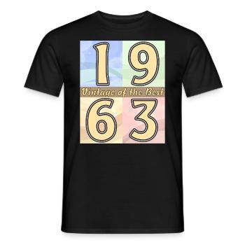 BIRTHDAY YEAR 1963 - Men's T-Shirt - black - Front - AI Model Male 178 light (178cm)