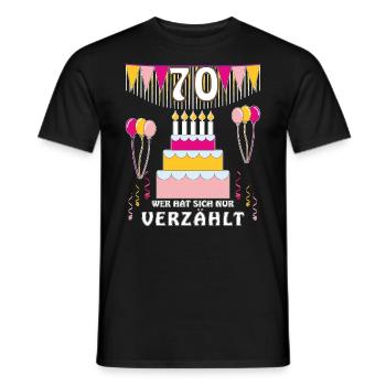 GEBURTSTAG 70 - Männer T-Shirt - Schwarz - Vorne - AI Model Male 178 light (178cm)