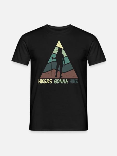 Wandern Wanderung Berg Spazieren Wanderschuhe - Männer T-Shirt - Schwarz