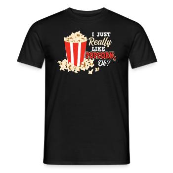 J’aime beaucoup le pop-corn - T-shirt homme - noir - Devant - AI Model Male 178 light (178cm)