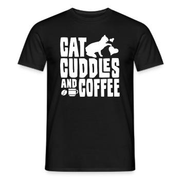Cats Kitten Coffee Pet - Men's T-Shirt - black - Front - AI Model Male 178 light (178cm)
