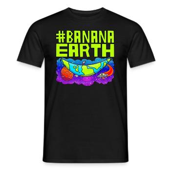 Banana Earth Theory Funny - Men's T-Shirt - black - Front - AI Model Male 178 light (178cm)