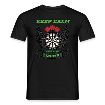 Dart Darts Dartboard Dartboard Throw Arrow - Men's T-Shirt - black - Front - AI Model Male 178 light (178cm)